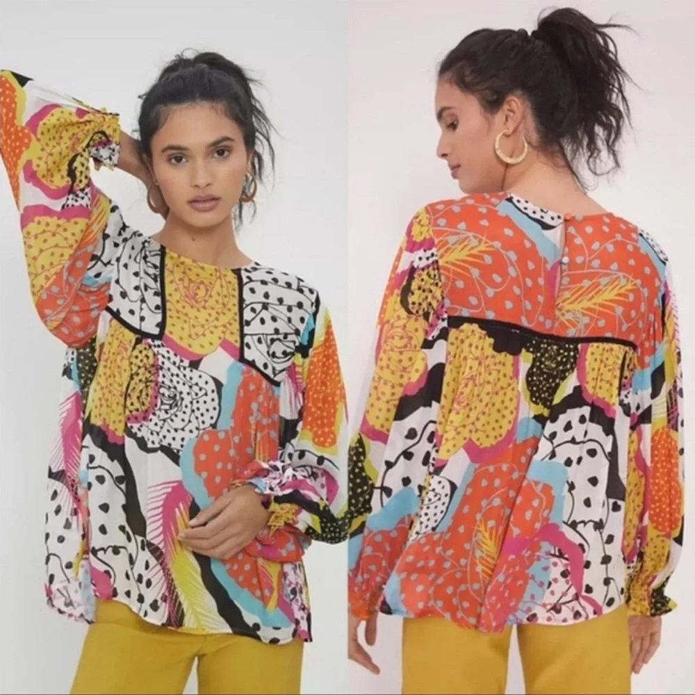 Anthropologie Bl-nk London Miranda peasant blouse